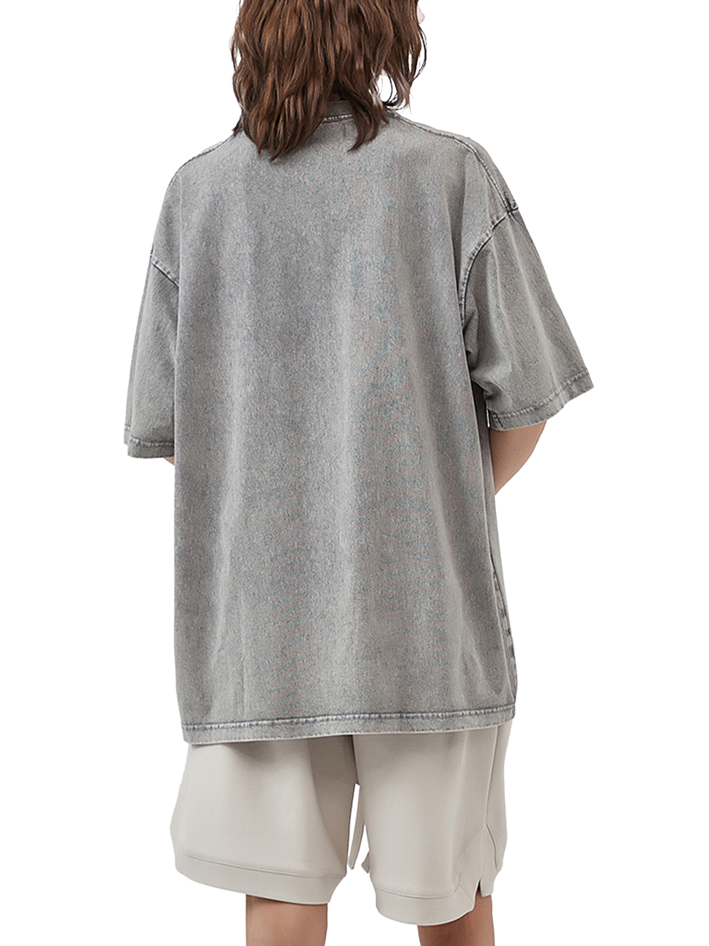 Oversize Snow Washed T-Shirt #R00037 | TAPSTITCH-10